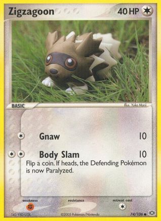 Zigzagoon (74/106) [Emerald] Reverse Holofoil - Common