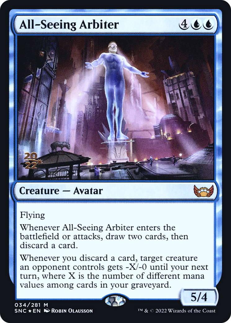 All-Seeing Arbiter (PRE-034) [Streets of New Capenna Promos] Foil