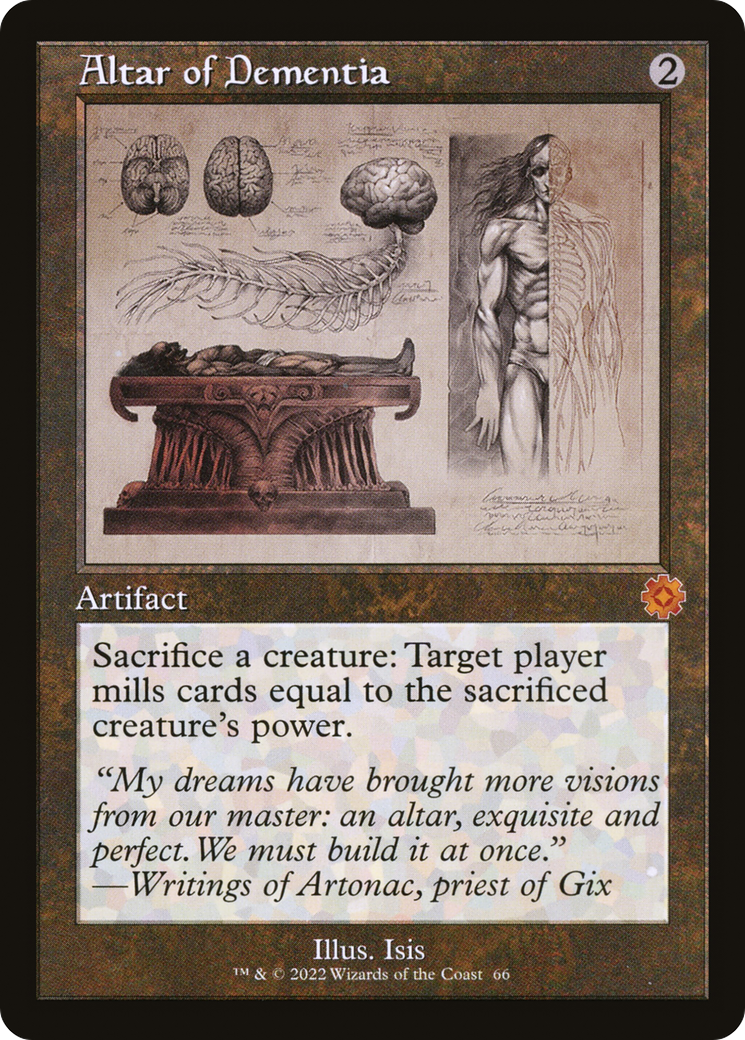 Altar of Dementia (Schematic) (BRR-066) [The Brothers' War Retro Artifacts] Foil