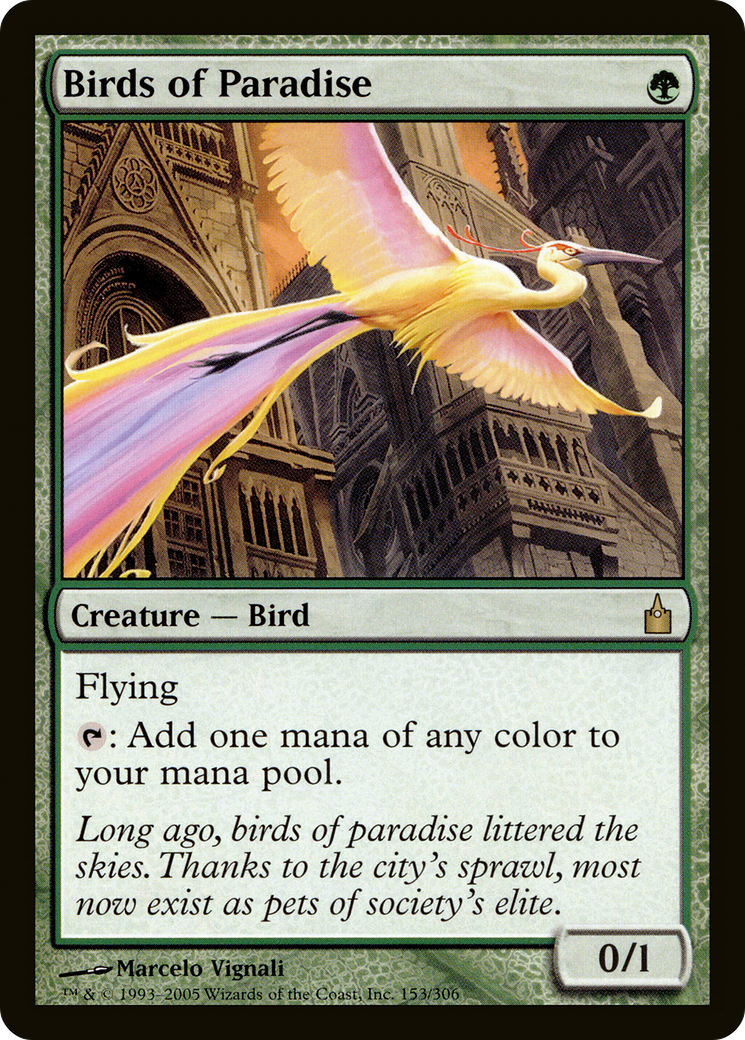 Birds of Paradise (RAV-153) [Ravnica: City of Guilds] Foil