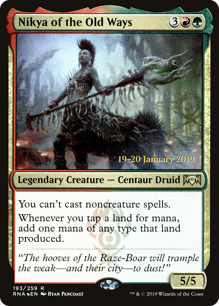 Nikya of the Old Ways (PRE-193S) [Ravnica Allegiance Promos] Foil