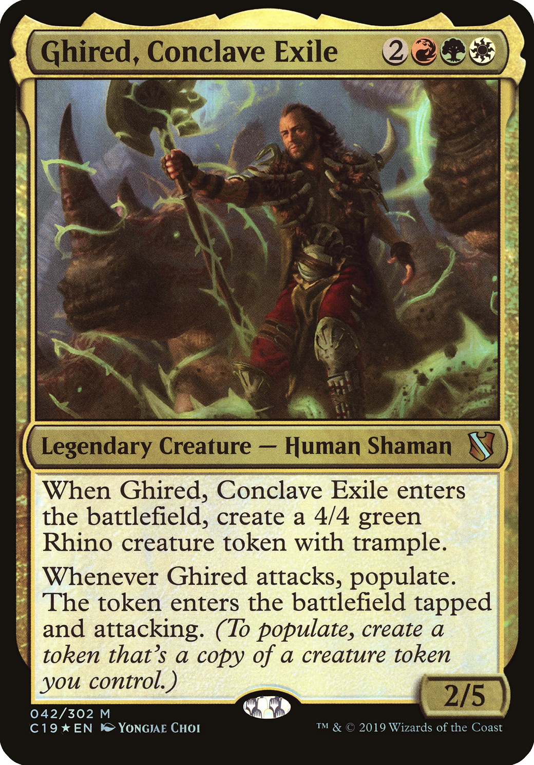 Ghired, Conclave Exile (Commander 2019) (OVER-042) [Commander 2019 Oversized] Foil