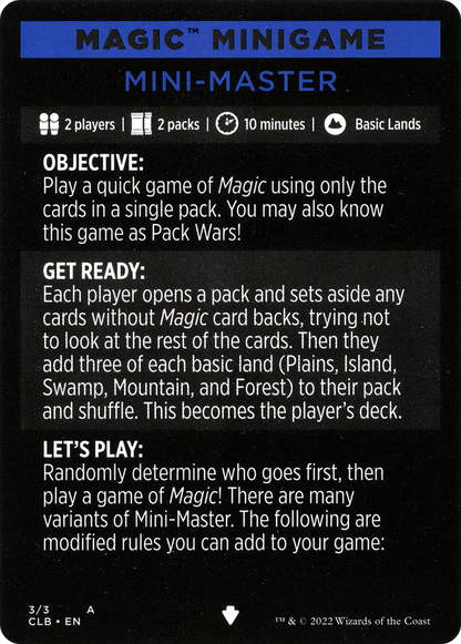 Mini-Master // Mini-Master (cont'd) (MCLB-003) [Commander Legends: Battle for Baldur's Gate Minigames] Foil