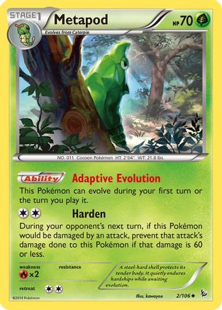 Metapod (002/106) [XY  Flashfire] Reverse Holofoil - Uncommon