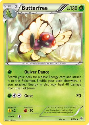 Butterfree (003/106) [XY  Flashfire] Reverse Holofoil - Rare
