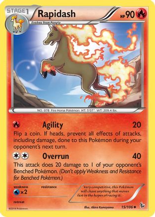 Rapidash (015/106) [XY  Flashfire] Reverse Holofoil - Uncommon