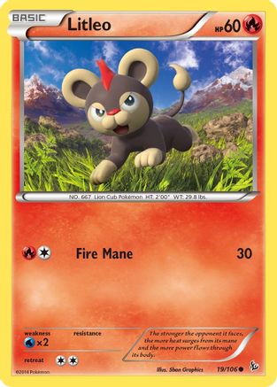 Litleo (019/106) [XY  Flashfire] Reverse Holofoil - Common