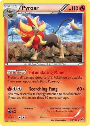 Pyroar (020/106) [XY  Flashfire] Reverse Holofoil - Holo Rare