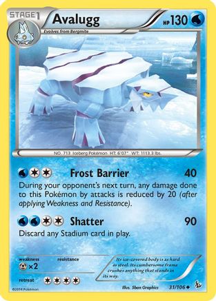 Avalugg (031/106) [XY  Flashfire] Reverse Holofoil - Uncommon