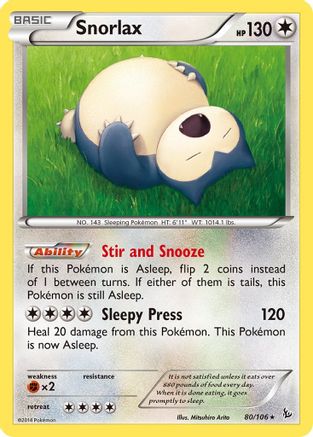 Snorlax (080/106) [XY  Flashfire] - Rare