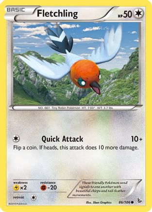 Fletchling (086/106) [XY  Flashfire] Reverse Holofoil - Common