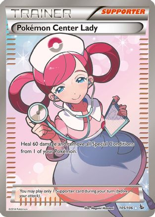 Pokemon Center Lady (105 Full Art) (105/106) [XY  Flashfire] Holofoil - Ultra Rare