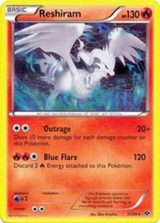 Reshiram (Next Destinies) (21/099) [Deck Exclusives] Holofoil - Holo Rare