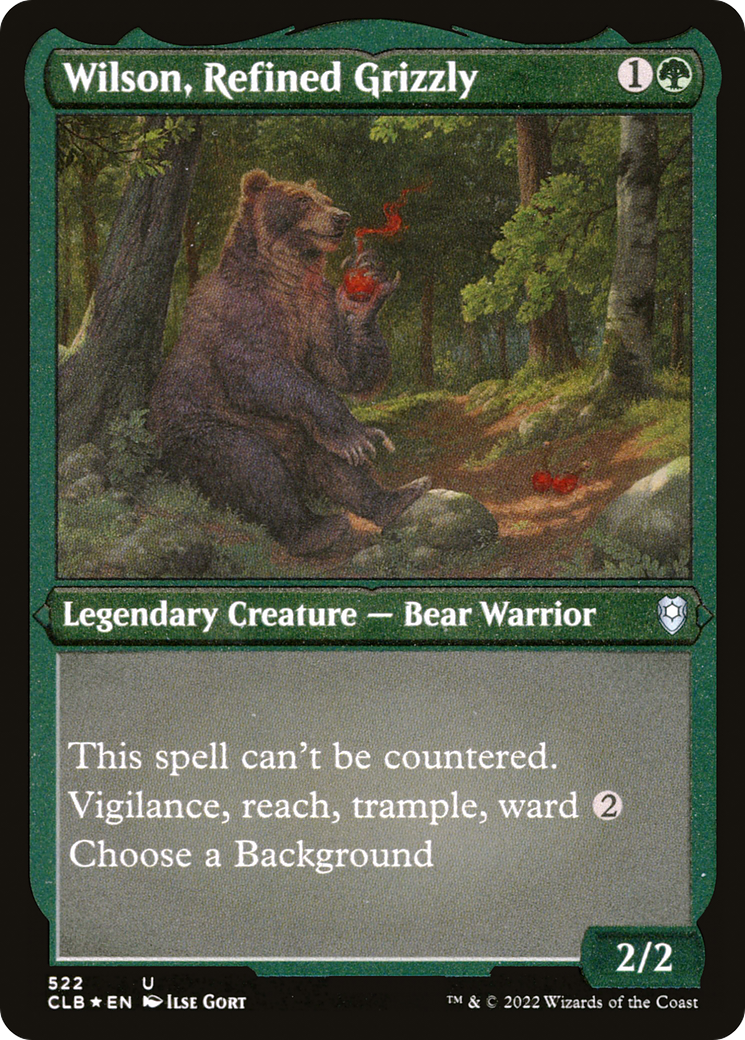 Wilson, Refined Grizzly (Foil Etched) (CLB-522) [Commander Legends: Battle for Baldur's Gate] Foil