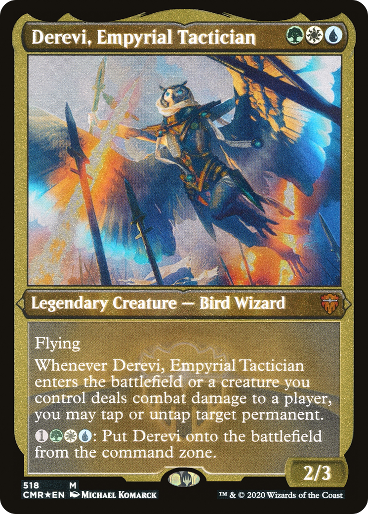 Derevi, Empyrial Tactician (Foil Etched) (CMR-518) [Commander Legends] Foil