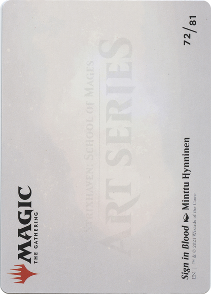 Sign in Blood // Sign in Blood (ASTX-072) (Borderless) [Strixhaven Art Series]