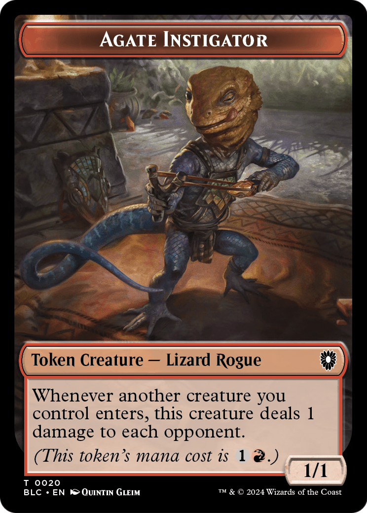 Agate Instigator (TBLC-020) [Bloomburrow Commander Tokens] Foil