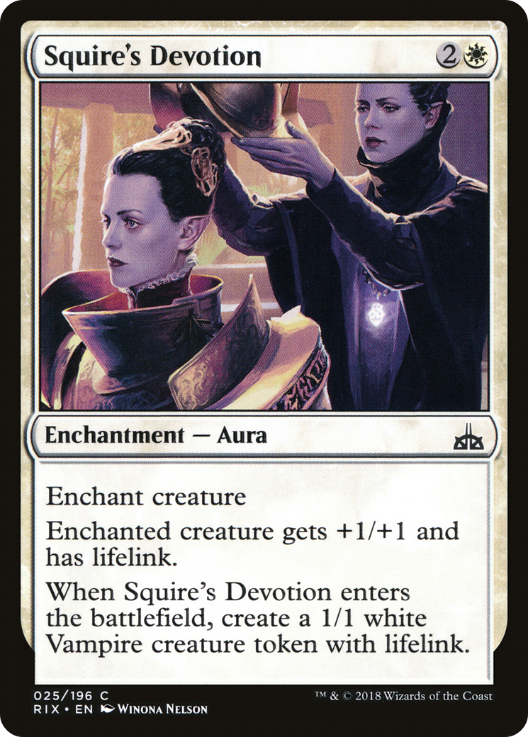 Squire's Devotion (RIX-025) [Rivals of Ixalan] Foil