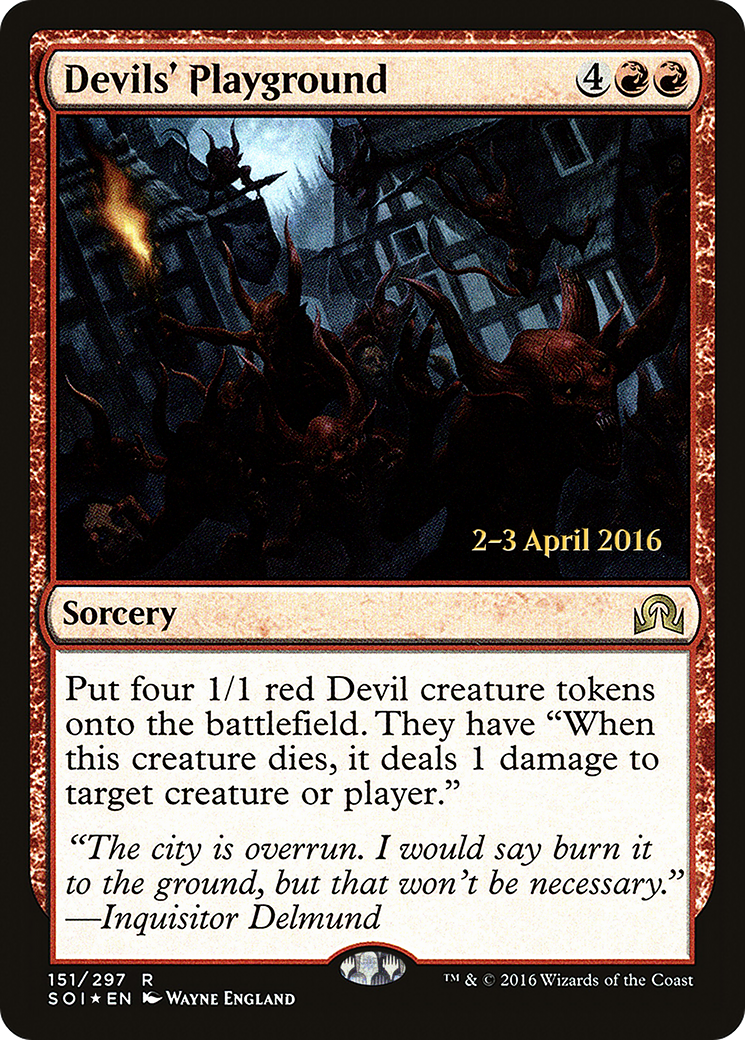 Devils' Playground (PRE-151S) [Shadows over Innistrad Promos] Foil