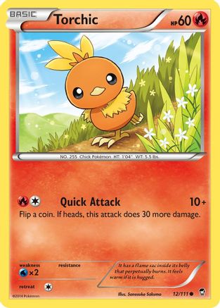 Torchic (012/111) [XY  Furious Fists] Reverse Holofoil - Common