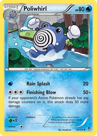 Poliwhirl (016/111) [XY  Furious Fists] Reverse Holofoil - Uncommon