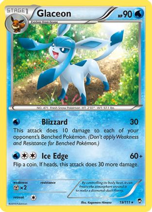 Glaceon (019/111) [XY  Furious Fists] Reverse Holofoil - Rare