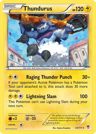 Thundurus (033/111) [XY  Furious Fists] Reverse Holofoil - Rare