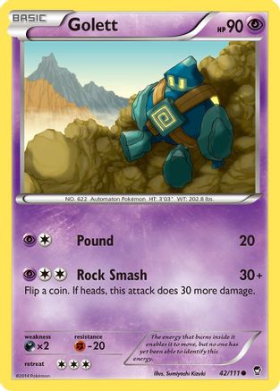 Golett (042/111) [XY  Furious Fists] Reverse Holofoil - Common