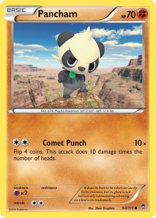 Pancham (060/111) [XY  Furious Fists] Reverse Holofoil - Common