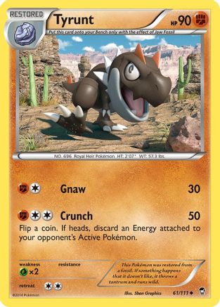 Tyrunt (061/111) [XY  Furious Fists] Reverse Holofoil - Uncommon