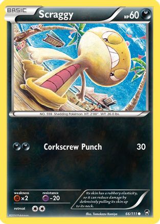 Scraggy (066/111) [XY  Furious Fists] Reverse Holofoil - Common