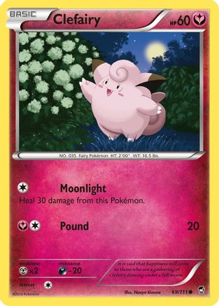 Clefairy (069/111) [XY  Furious Fists] Reverse Holofoil - Common