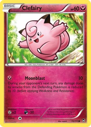 Clefairy (070/111) [XY  Furious Fists] Reverse Holofoil - Common