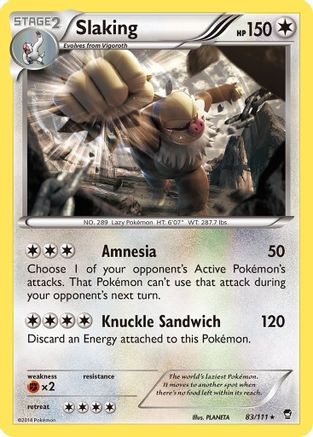 Slaking (083/111) [XY  Furious Fists] Reverse Holofoil - Holo Rare