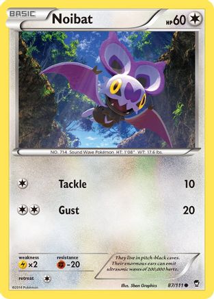 Noibat (087/111) [XY  Furious Fists] Reverse Holofoil - Common