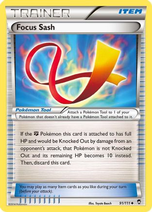 Focus Sash (091/111) [XY  Furious Fists] - Uncommon