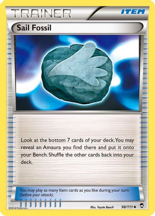 Sail Fossil (098/111) [XY  Furious Fists] Reverse Holofoil - Uncommon