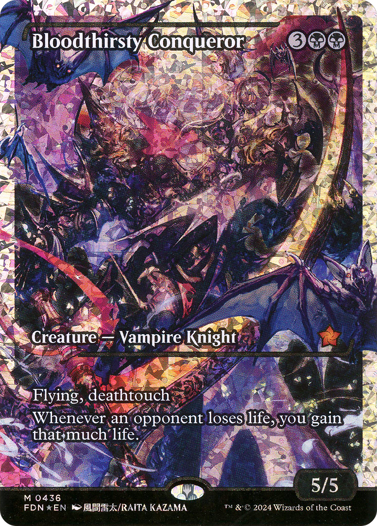 Bloodthirsty Conqueror (Showcase) (Fracture Foil) (FDN-436) [Foundations] Foil