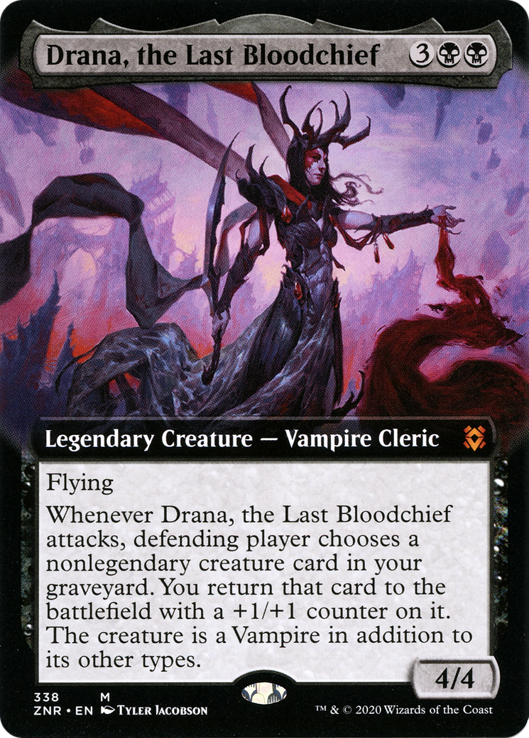 Drana, the Last Bloodchief (Extended Art) (ZNR-338) [Zendikar Rising] Foil