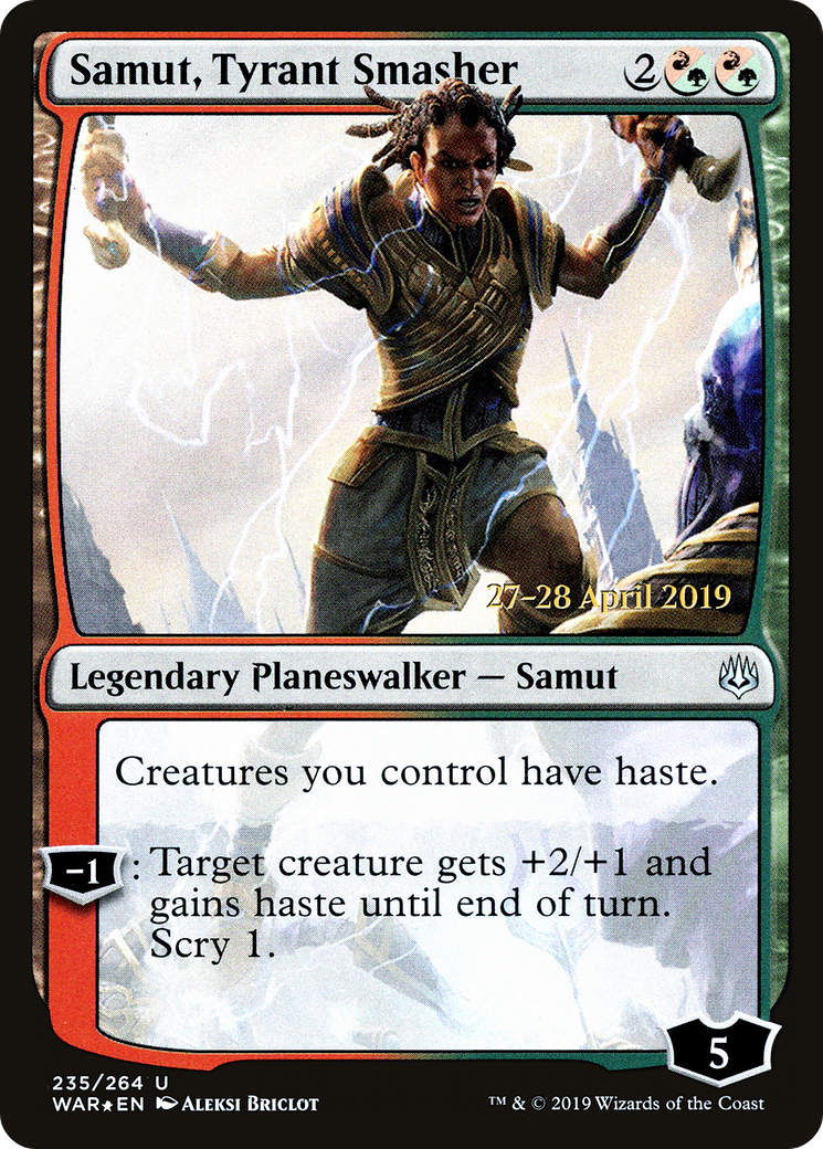 Samut, Tyrant Smasher (PRE-235S) [War of the Spark Promos] Foil