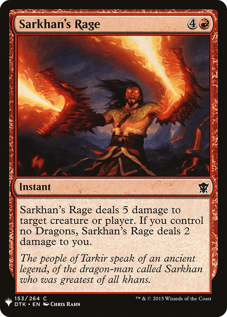 Sarkhan's Rage (LIST-DTK-153) [The List]