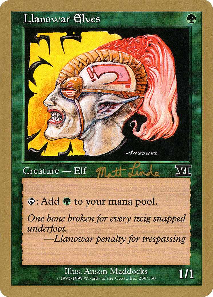 Llanowar Elves - 1999 Matt Linde (6ED) [World Championship Decks 1999]