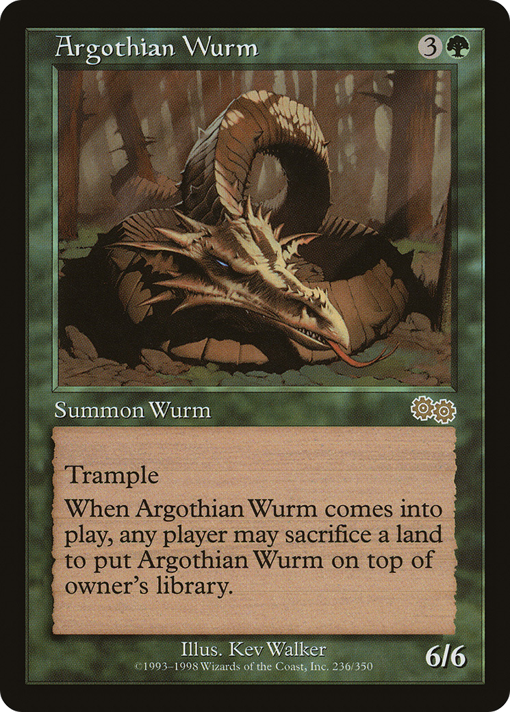 Argothian Wurm (USG-236) [Urza's Saga]