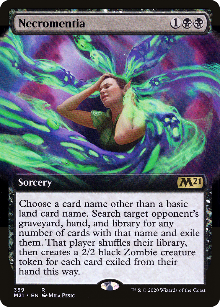 Necromentia (Extended Art) (M21-359) [Core Set 2021] Foil