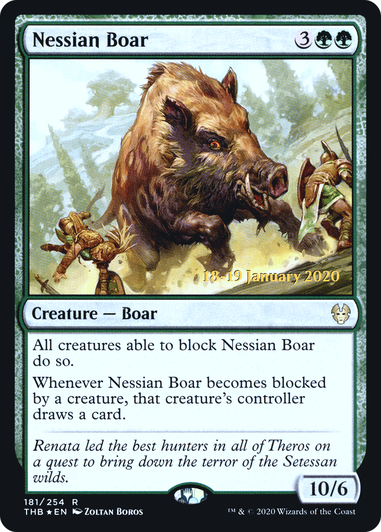 Nessian Boar (PRE-181S) [Theros Beyond Death Promos] Foil