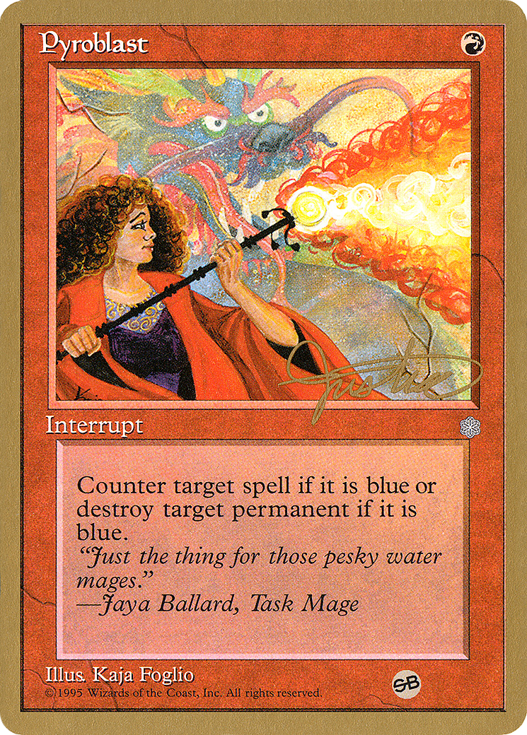 Pyroblast - 1996 Mark Justice (ICE) (SB) [Pro Tour Collector Set]