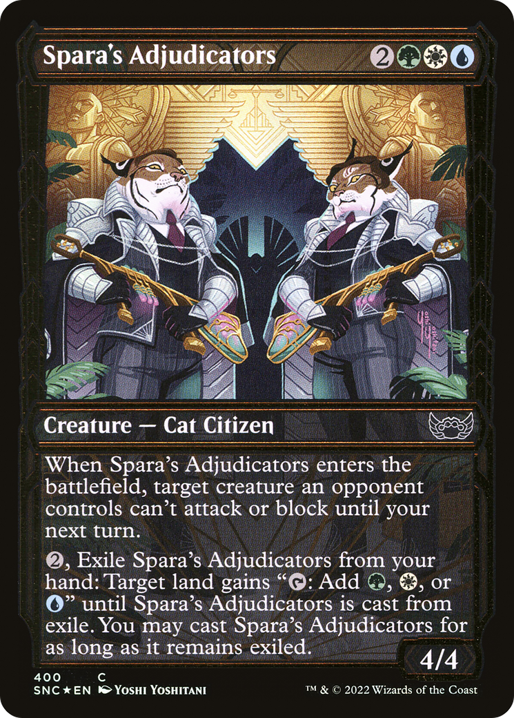 Spara's Adjudicators (Gilded Foil) (SNC-400) (Showcase) [Streets of New Capenna] Foil
