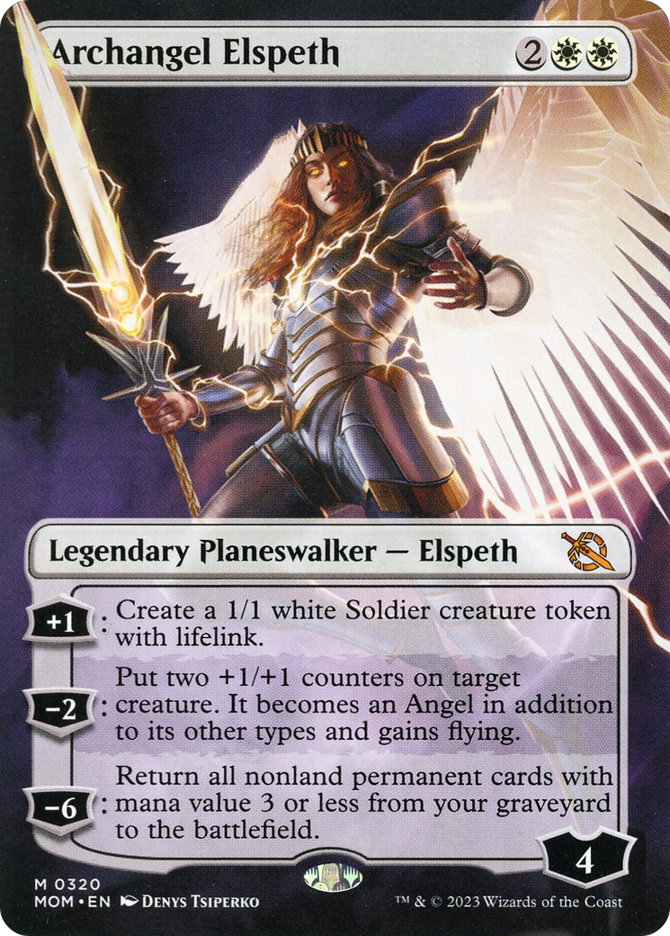 Archangel Elspeth (Borderless) (MOM-320) [March of the Machine] Foil