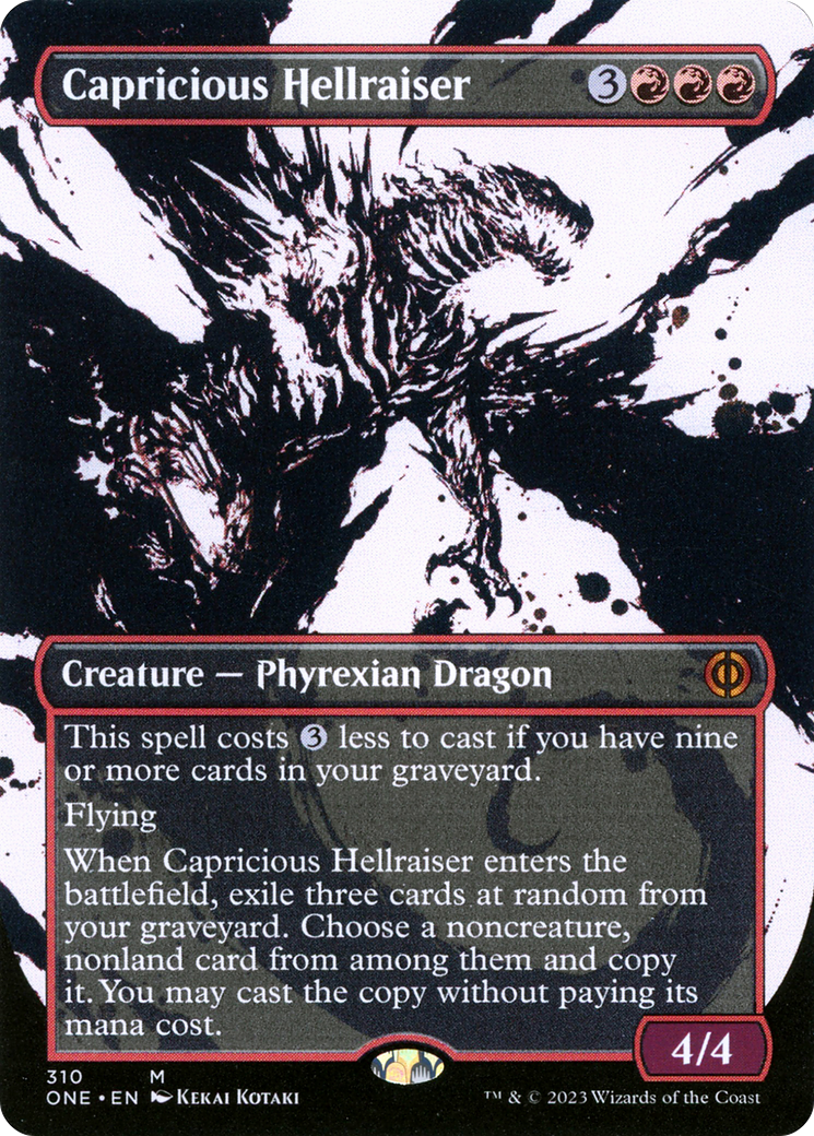 Capricious Hellraiser (Showcase) (ONE-310) (Borderless) [Phyrexia: All Will Be One]