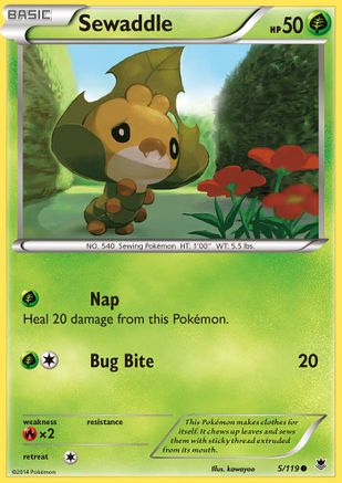 Sewaddle (5/119) [XY  Phantom Forces] Reverse Holofoil - Common
